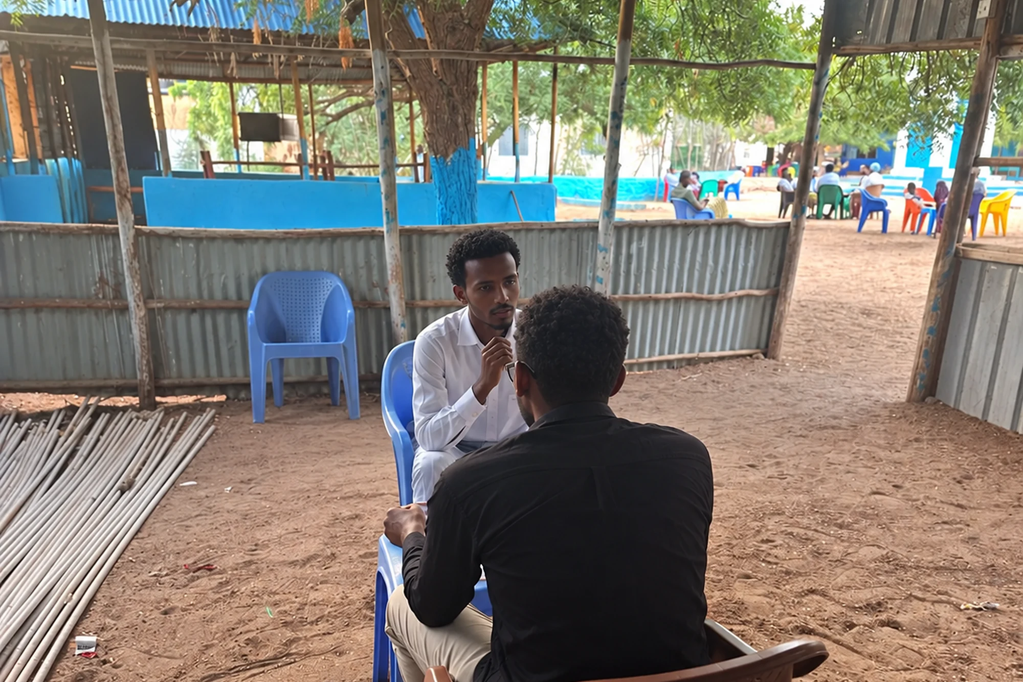 An interview taking place during field research
